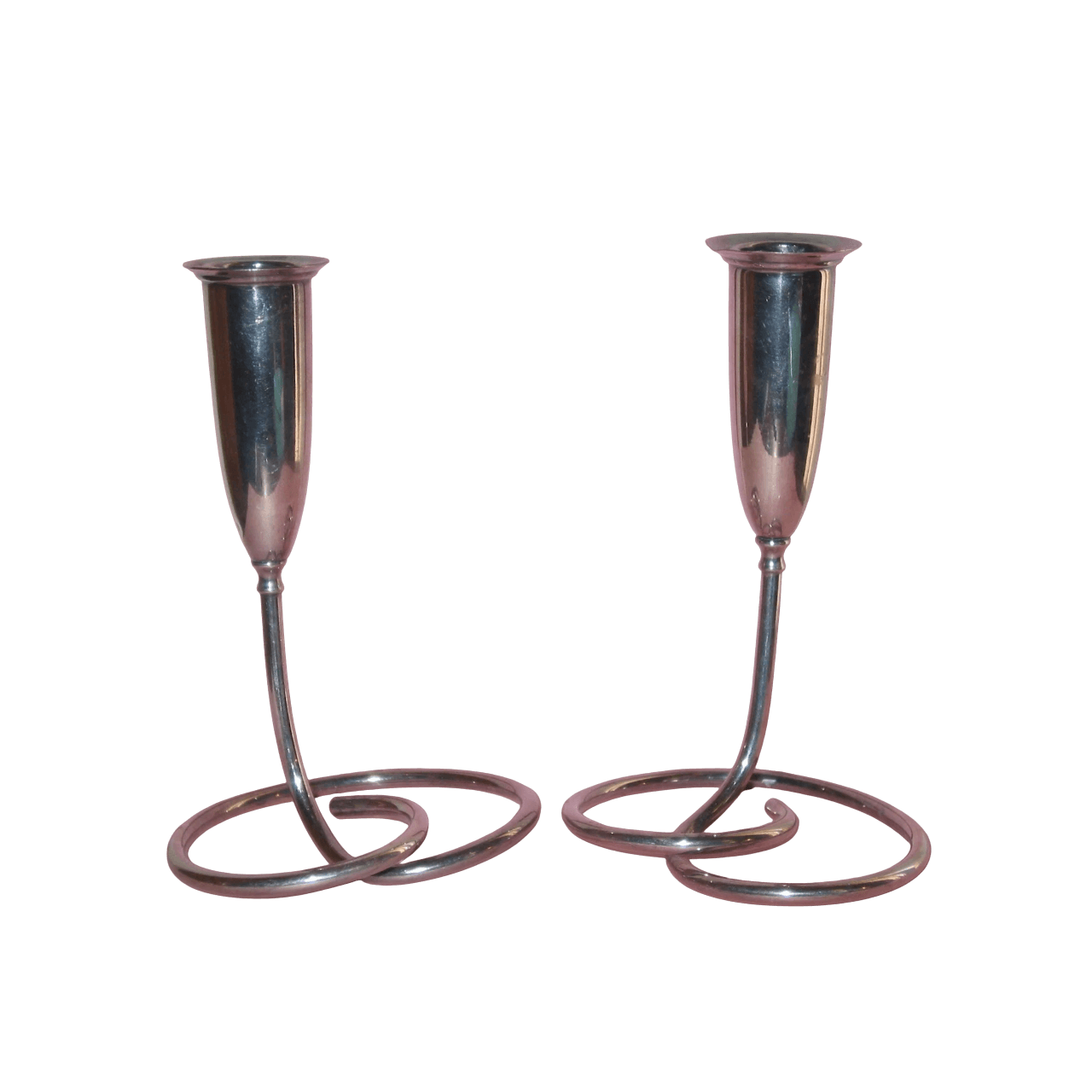 ALUMINIUM LOOP CANDLE HOLDER SET OF 2 (POLISH)